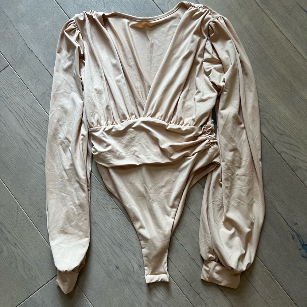 Beige Long Sleeve Bodysuit